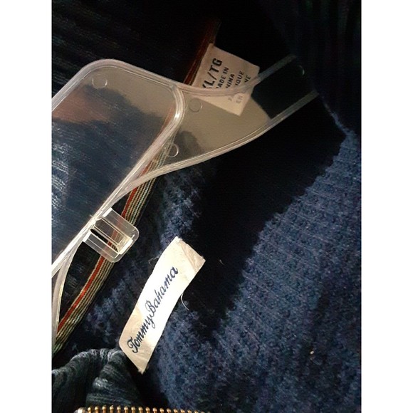 Tommy Bahama Men's Knit Ribbed Jacket Sweater Zip Up Cotton Blue Size XL TG - Picture 9 of 9